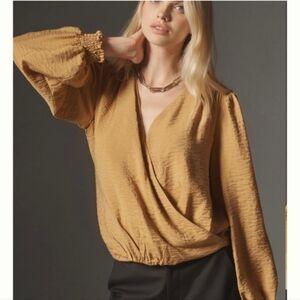 NWT Anthropologie Long Sleeve Wrap Blouse